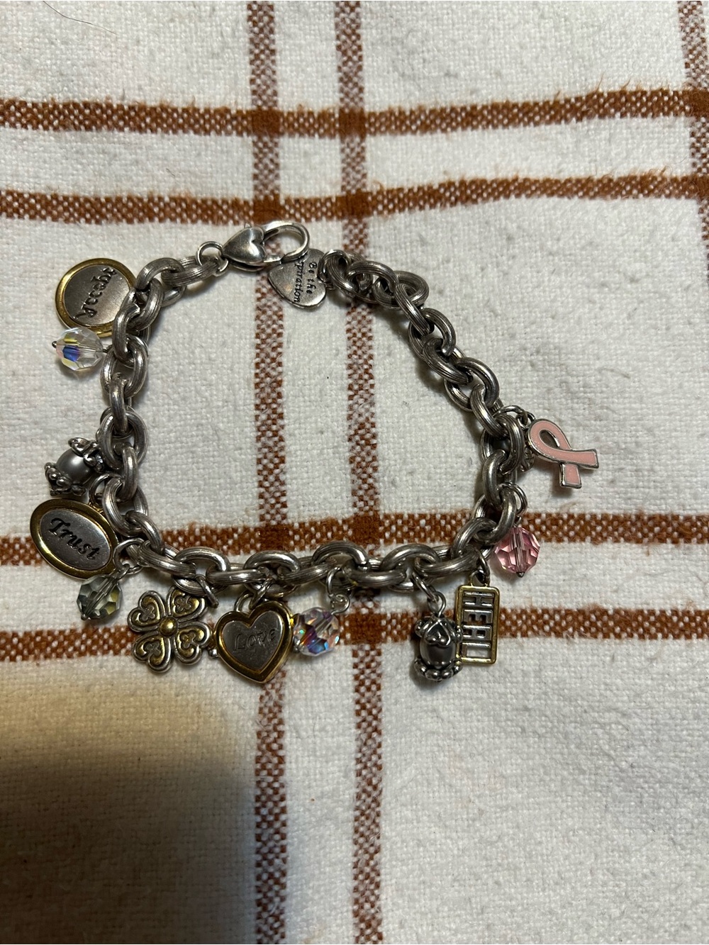 Brighton Breast Cancer Awareness Charm Bracelet